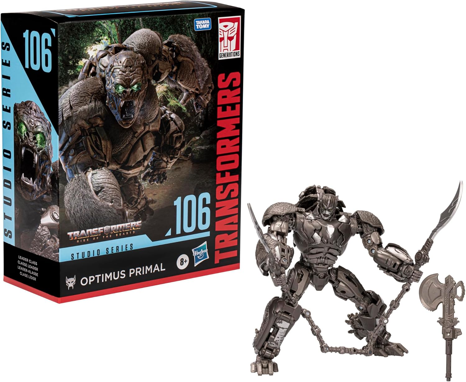 Transformers Toys Studio Series Leader Rise of The Beasts 106 Optimus Primal Toy, 8.5-Inch, Action Figure for Boys and Girls Ages 8 and Up