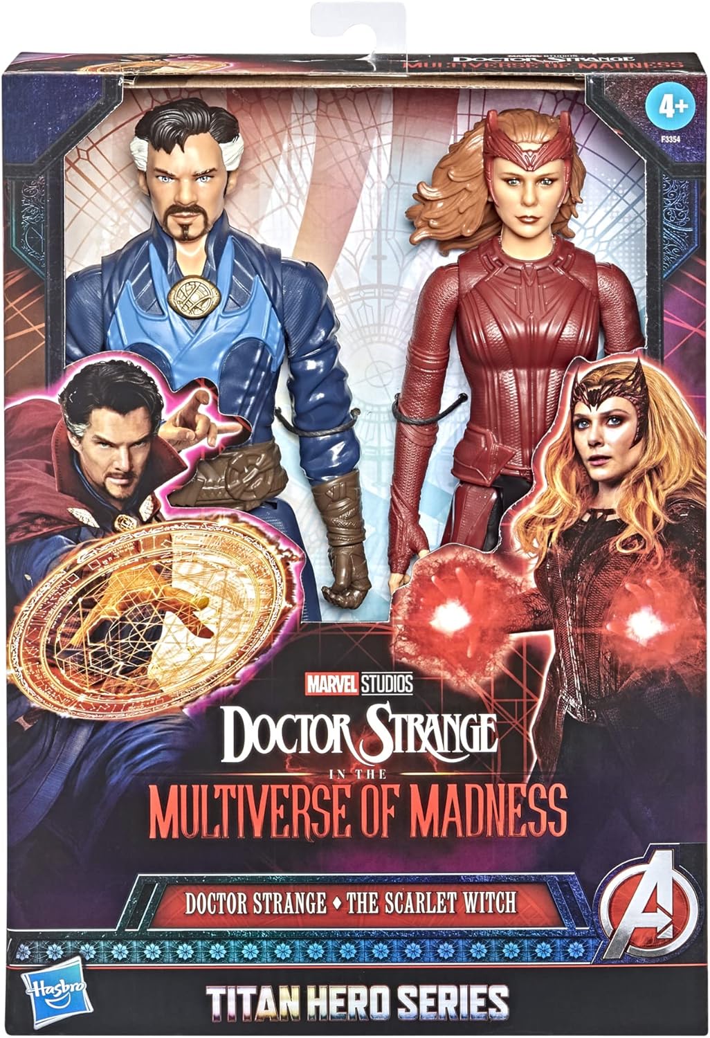 Marvel Avengers Titan Hero Series Doctor Strange in The Multiverse of Madness Toys, Doctor Strange The Scarlet Witch 12-Inch-Scale 2-Pack