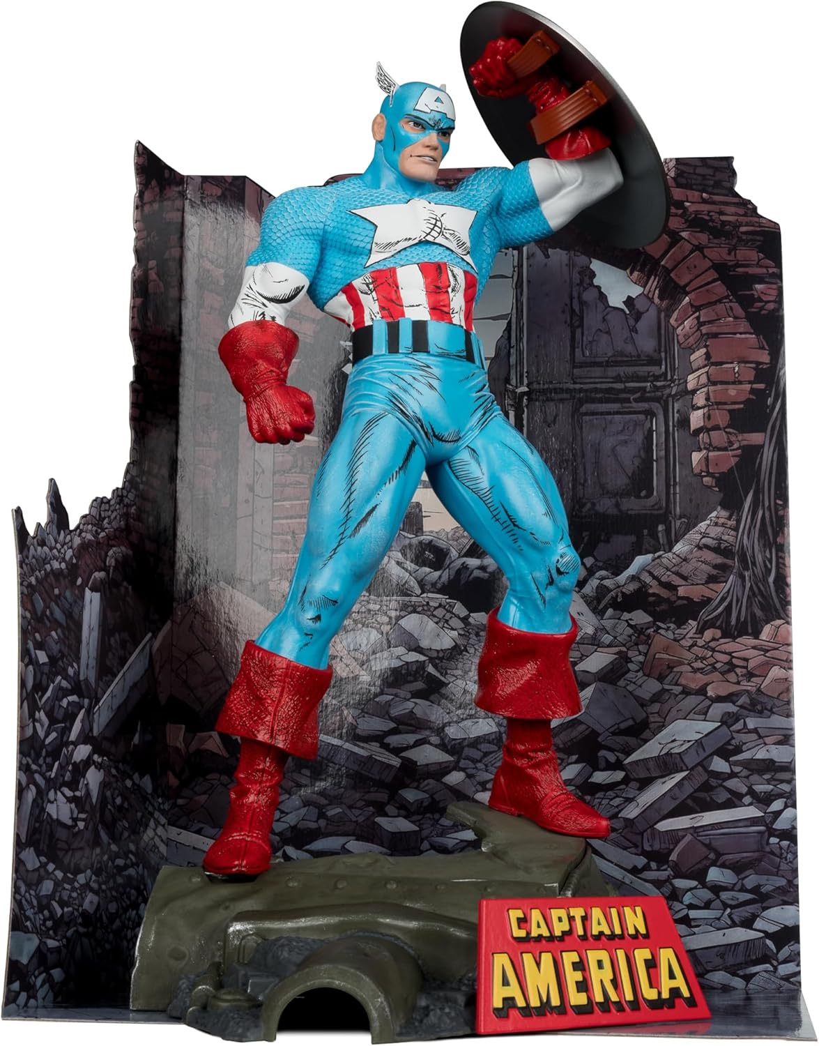 McFarlane Toys - Marvel Captain America 1:6th Scale Posed Figure with Scene & Comic