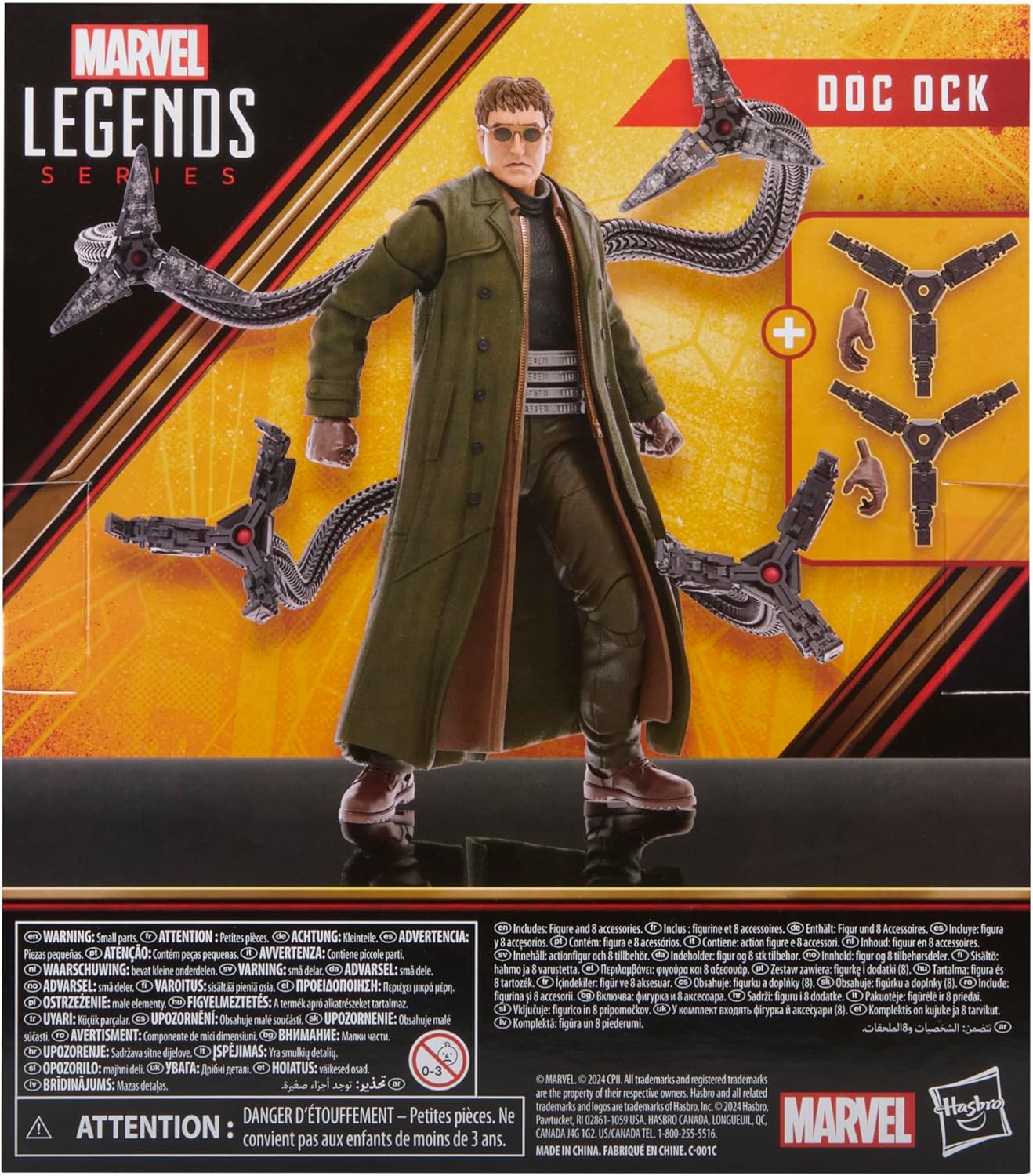 Marvel Legends Series Doc Ock, Spider-Man: No Way Home Collectible, Deluxe 6-Inch Action Figure, 4 Accessories, Ages 4 and Up