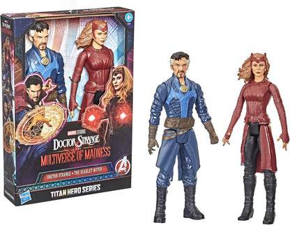 Marvel Avengers Titan Hero Series Doctor Strange in The Multiverse of Madness Toys, Doctor Strange The Scarlet Witch 12-Inch-Scale 2-Pack