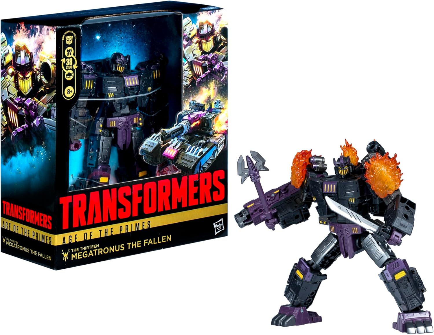 Transformers Age of The Primes Leader Class The Thirteen Megatronus The Fallen, 7.5-inch Converting Action Figure