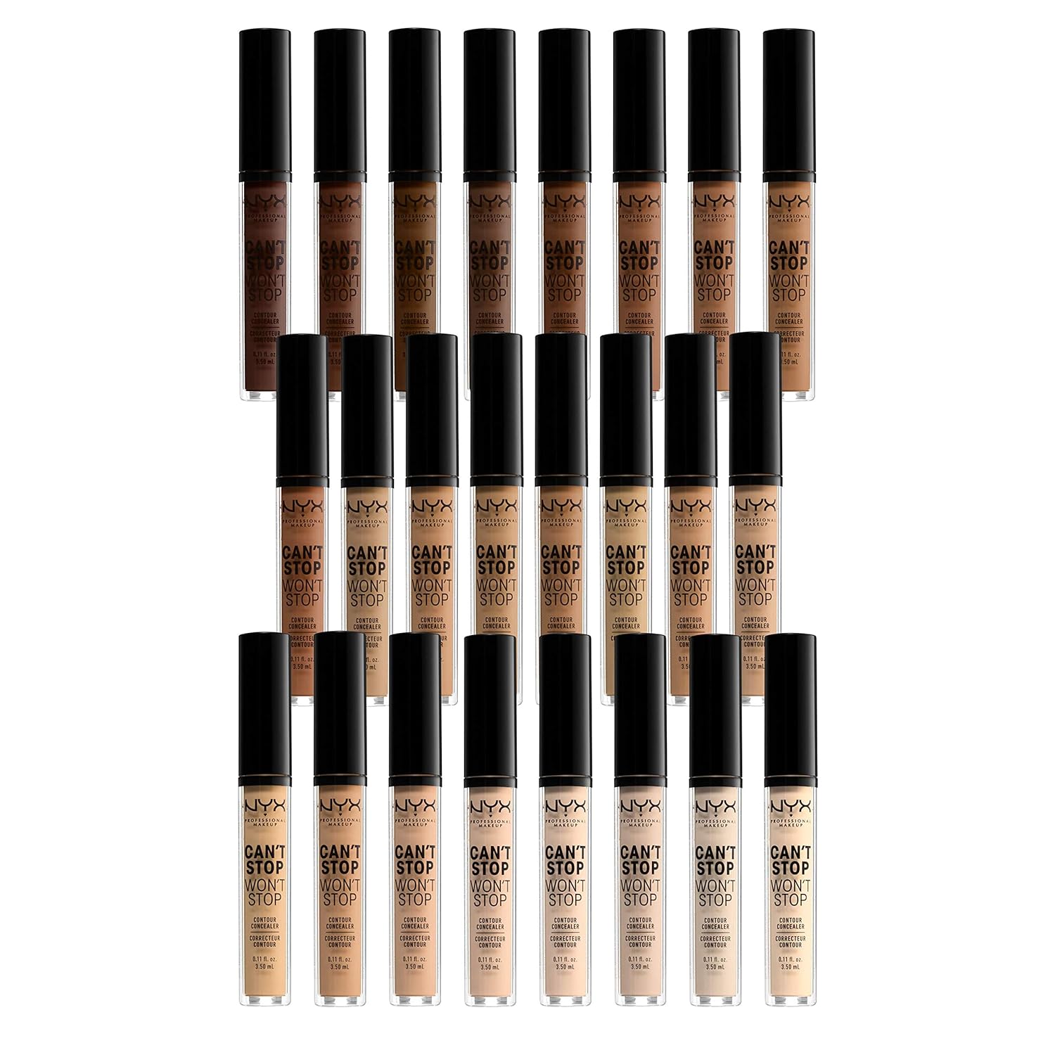 NYX PROFESSIONAL MAKEUP Can't Stop Won't Stop Contour Concealer, 24h Full Coverage Matte Finish, 0.11 Fl Oz