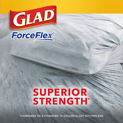 Glad ForceFlex Tall Kitchen Trash Bags, 13 Gallon, Gain Fresh Clean, 80 Count (Package May Vary)