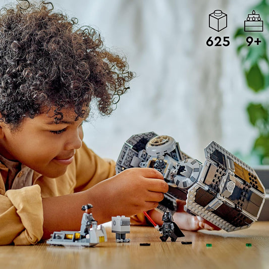 LEGO Star Wars TIE Bomber Model Building Kit Starfighter with Gonk Droid Figure, Darth Vader Minifigure and Lightsaber