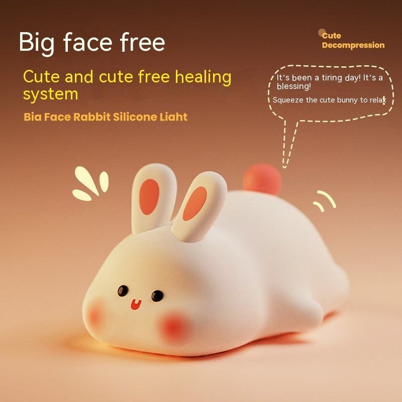 Adorable Silicone Rabbit LED Night Light – Touch Sensor Bunny Bedside Lamp Nightlight for Home Decor & Perfect for Gifting